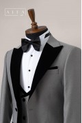 Alfa Suit Slim Fit Açık Gri Düz Takım Elbise Alfa Suit Slim Fit Açık Gri Düz Takım Elbise