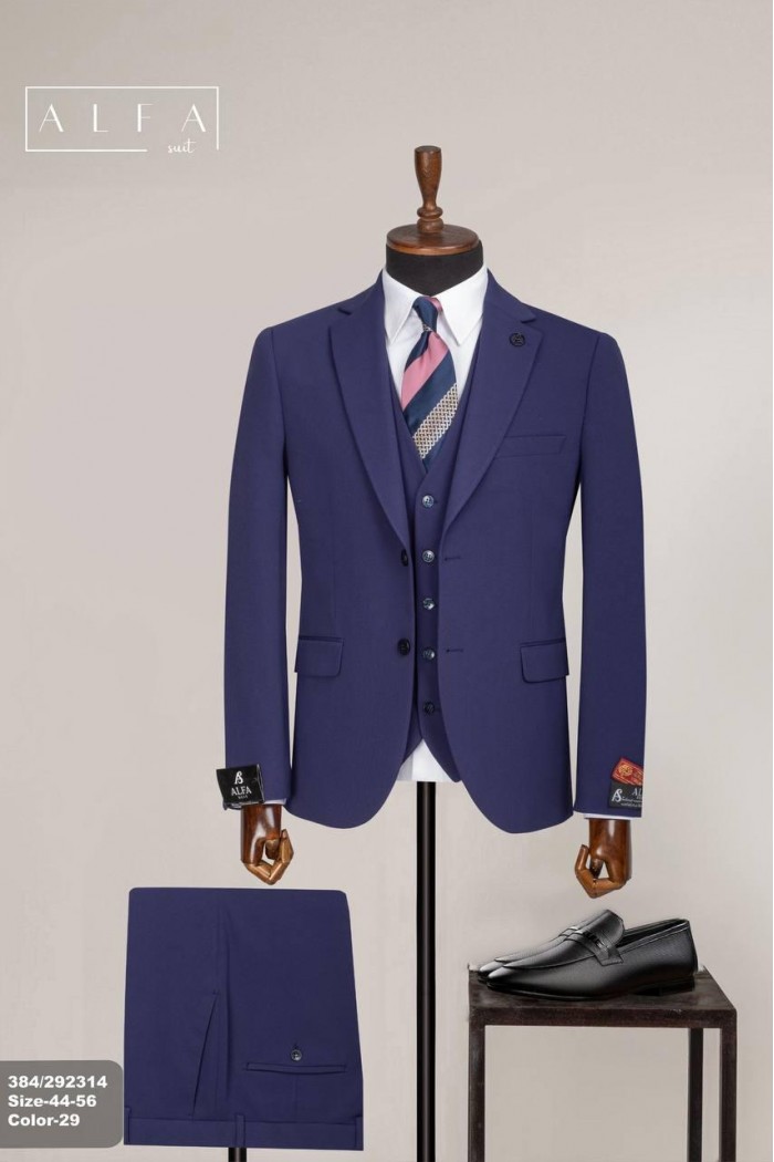 Alfa Suit Slim Fit Açık Gri Düz Takım Elbise Alfa Suit Slim Fit Açık Gri Düz Takım Elbise