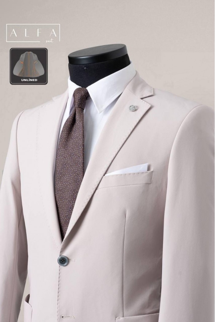 Alfa Suit Slim Fit Açık Gri Düz Takım Elbise Alfa Suit Slim Fit Açık Gri Düz Takım Elbise