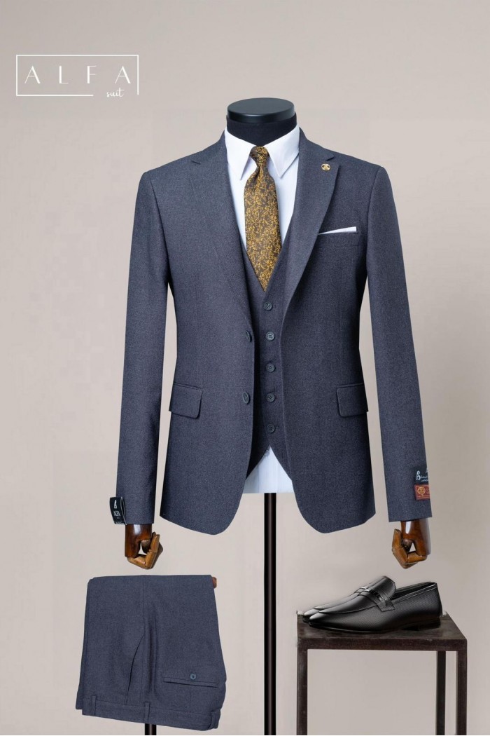 Alfa Suit Slim Fit Açık Gri Düz Takım Elbise Alfa Suit Slim Fit Açık Gri Düz Takım Elbise