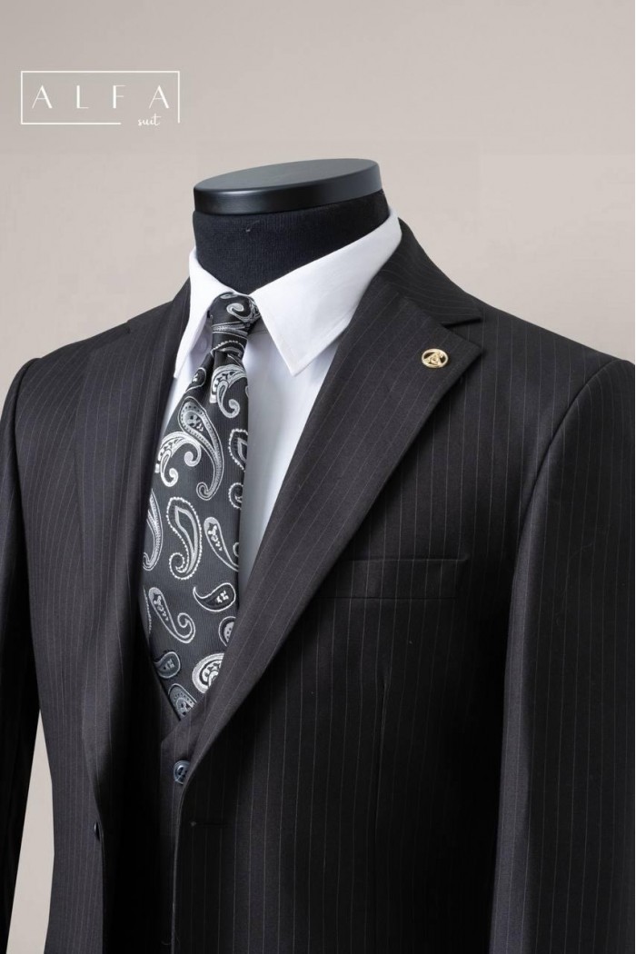 Alfa Suit Slim Fit Koyu Gri Düz Takım Elbise Alfa Suit Slim Fit Koyu Gri Düz Takım Elbise