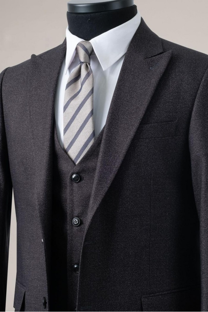 Alfa Suit Slim Fit Koyu Gri Düz Takım Elbise Alfa Suit Slim Fit Koyu Gri Düz Takım Elbise