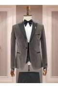 Alfa Suit Slim Fit Açık Gri Düz Takım Elbise Alfa Suit Slim Fit Açık Gri Düz Takım Elbise