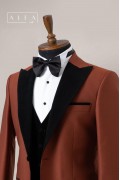 Alfa Suit Slim Fit Kahverengi Düz Takım Elbise Alfa Suit Slim Fit Kahverengi Düz Takım Elbise