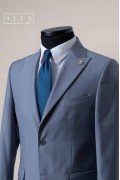Alfa Suit Slim Fit Mavi Düz Takım Elbise | Premium Koleksiyon