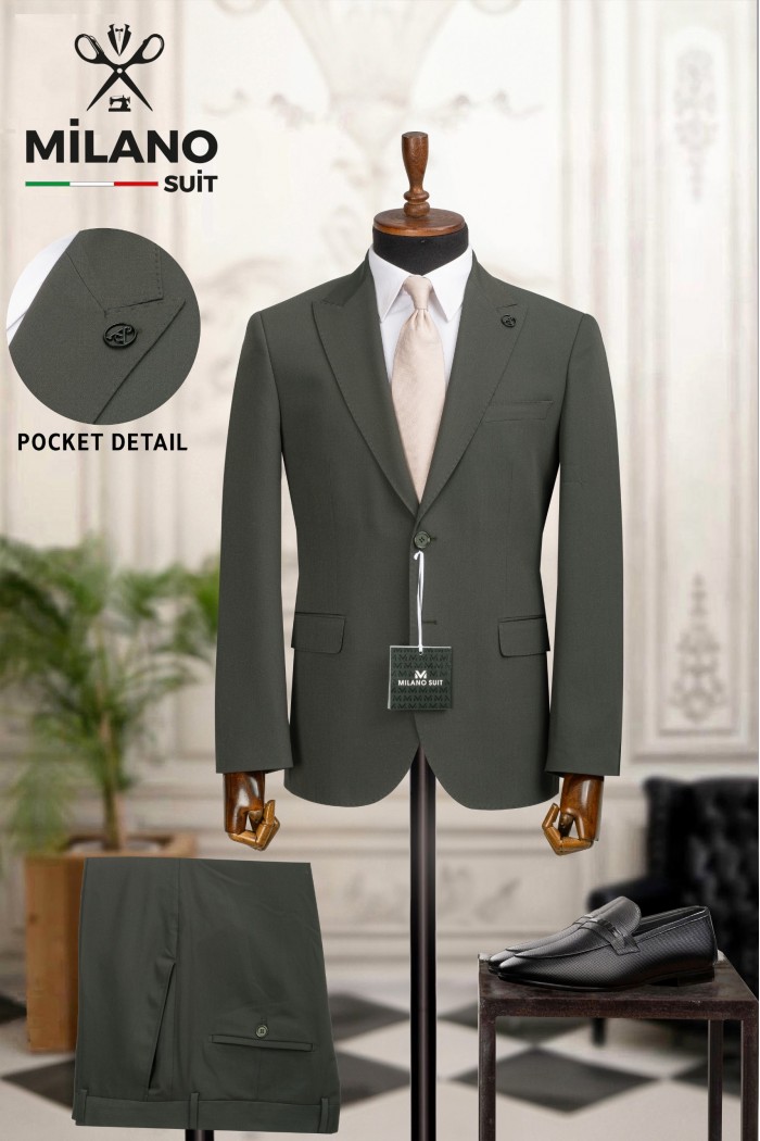 Alfa Suit Slim Fit Açık Gri Düz Takım Elbise Alfa Suit Slim Fit Açık Gri Düz Takım Elbise