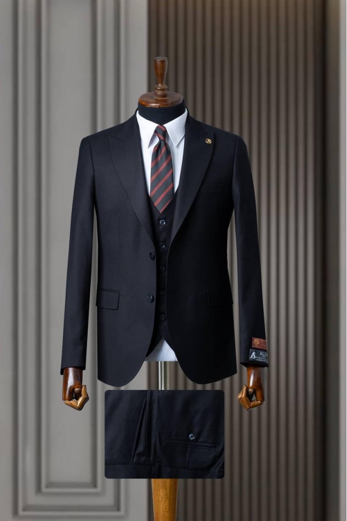 Alfa Suit Slim Fit Koyu Gri Düz Takım Elbise Alfa Suit Slim Fit Koyu Gri Düz Takım Elbise