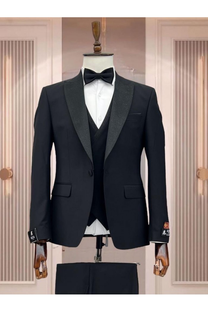 Alfa Suit Slim Fit Koyu Gri Düz Takım Elbise Alfa Suit Slim Fit Koyu Gri Düz Takım Elbise