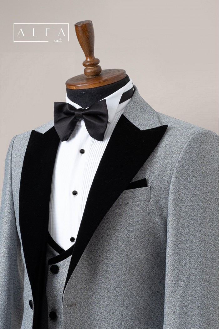 Alfa Suit Slim Fit Açık Gri Düz Takım Elbise Alfa Suit Slim Fit Açık Gri Düz Takım Elbise