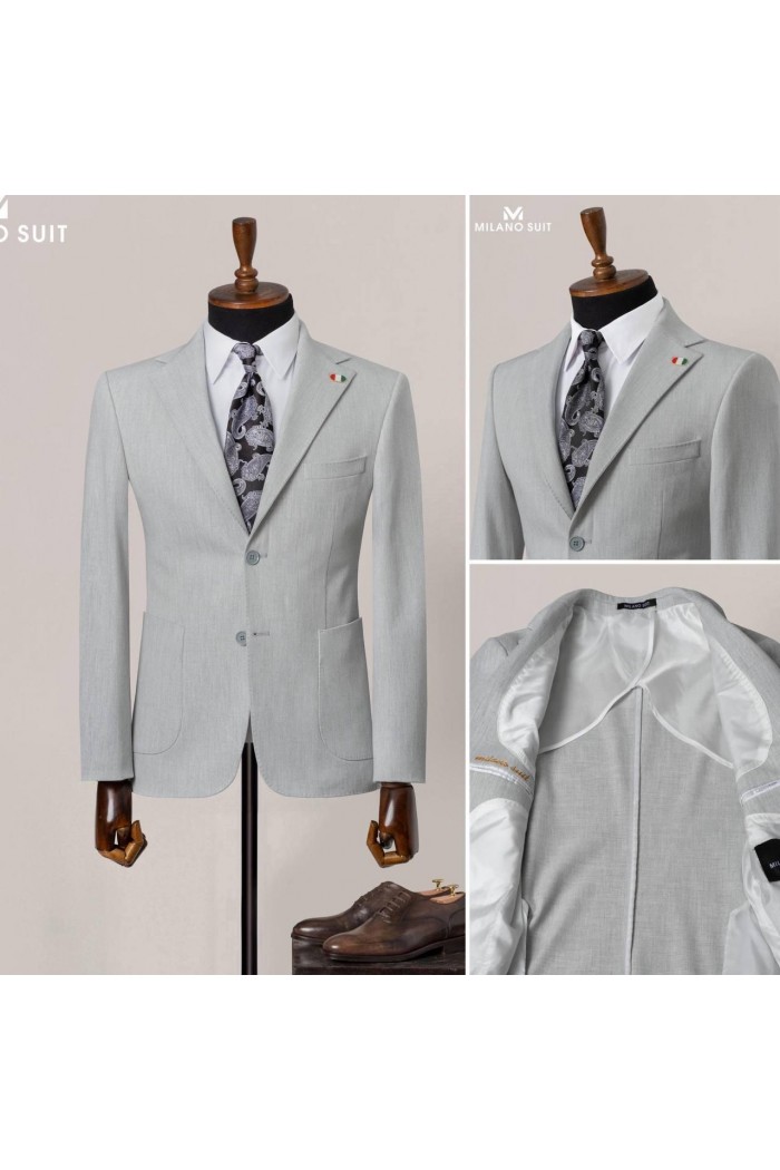 Alfa Suit Slim Fit Açık Gri Düz Takım Elbise Alfa Suit Slim Fit Açık Gri Düz Takım Elbise