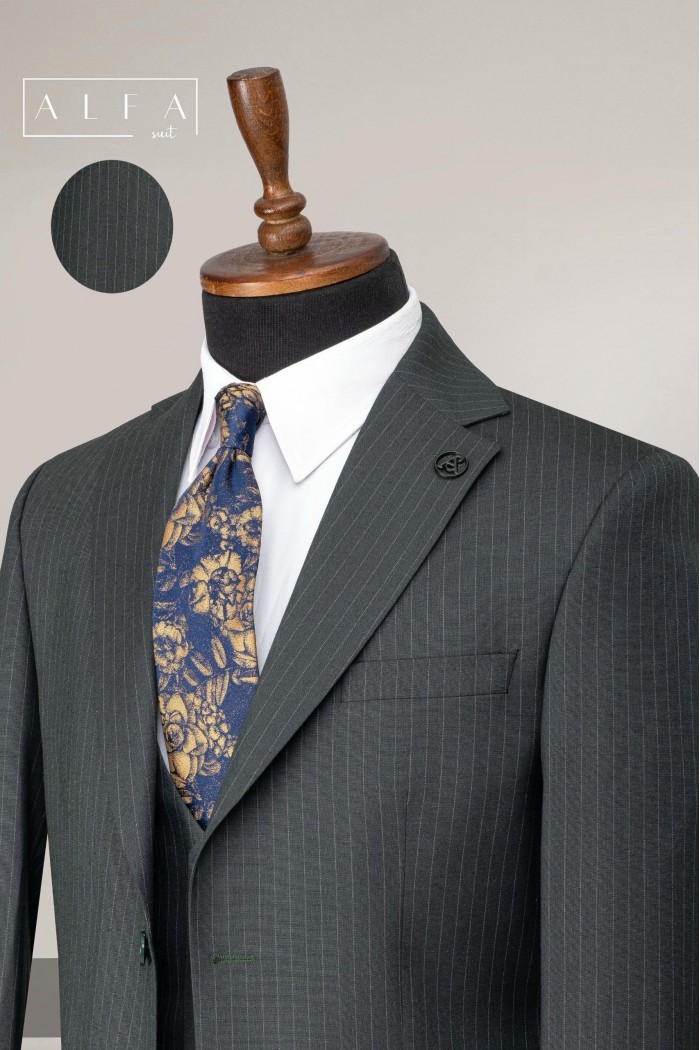 Alfa Suit Slim Fit Koyu Gri Düz Takım Elbise Alfa Suit Slim Fit Koyu Gri Düz Takım Elbise