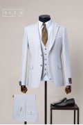 Alfa Suit Slim Fit Açık Gri Düz Takım Elbise Alfa Suit Slim Fit Açık Gri Düz Takım Elbise