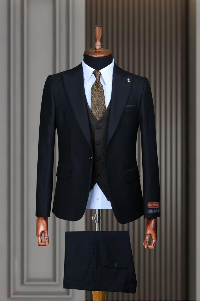 Alfa Suit Slim Fit Koyu Gri Düz Takım Elbise Alfa Suit Slim Fit Koyu Gri Düz Takım Elbise