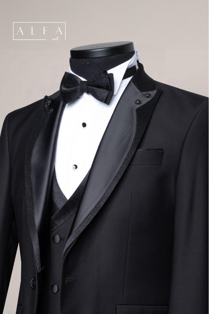 Alfa Suit Slim Fit Koyu Gri Düz Takım Elbise Alfa Suit Slim Fit Koyu Gri Düz Takım Elbise