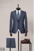 Alfa Suit Slim Fit Açık Gri Düz Takım Elbise Alfa Suit Slim Fit Açık Gri Düz Takım Elbise