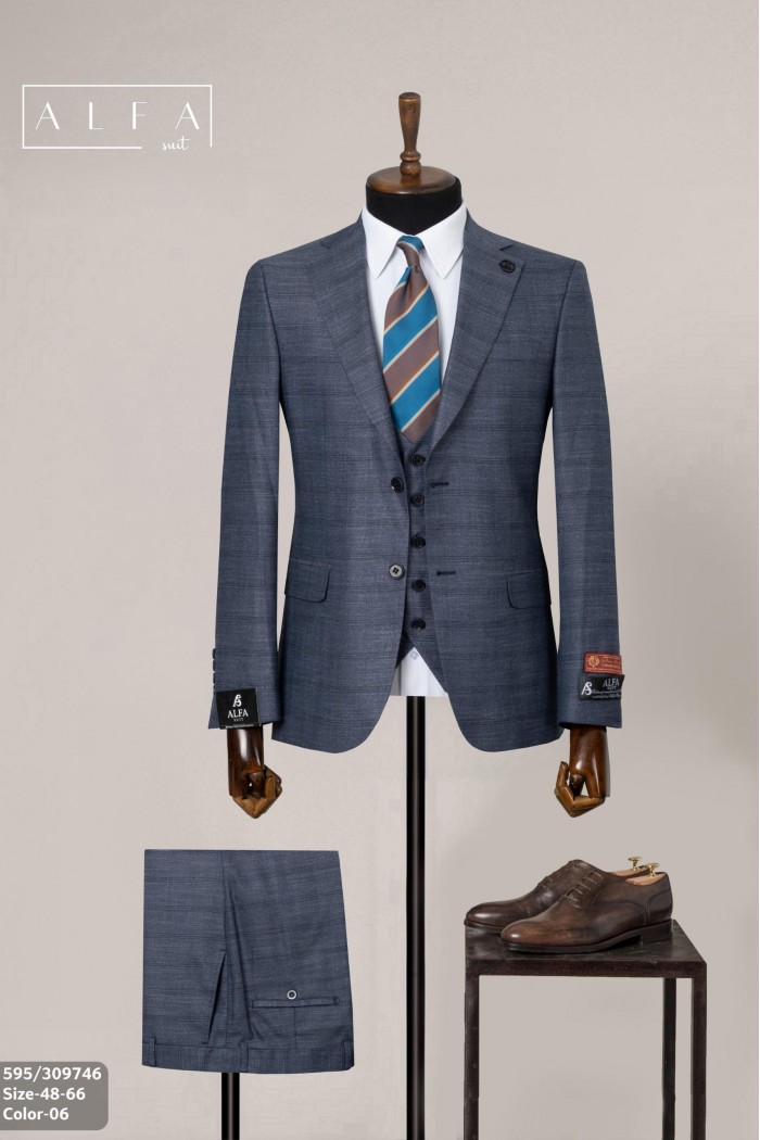 Alfa Suit Slim Fit Açık Gri Düz Takım Elbise Alfa Suit Slim Fit Açık Gri Düz Takım Elbise