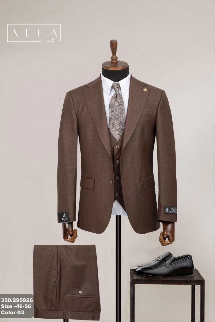 Alfa Suit Slim Fit Açık Gri Düz Takım Elbise Alfa Suit Slim Fit Açık Gri Düz Takım Elbise