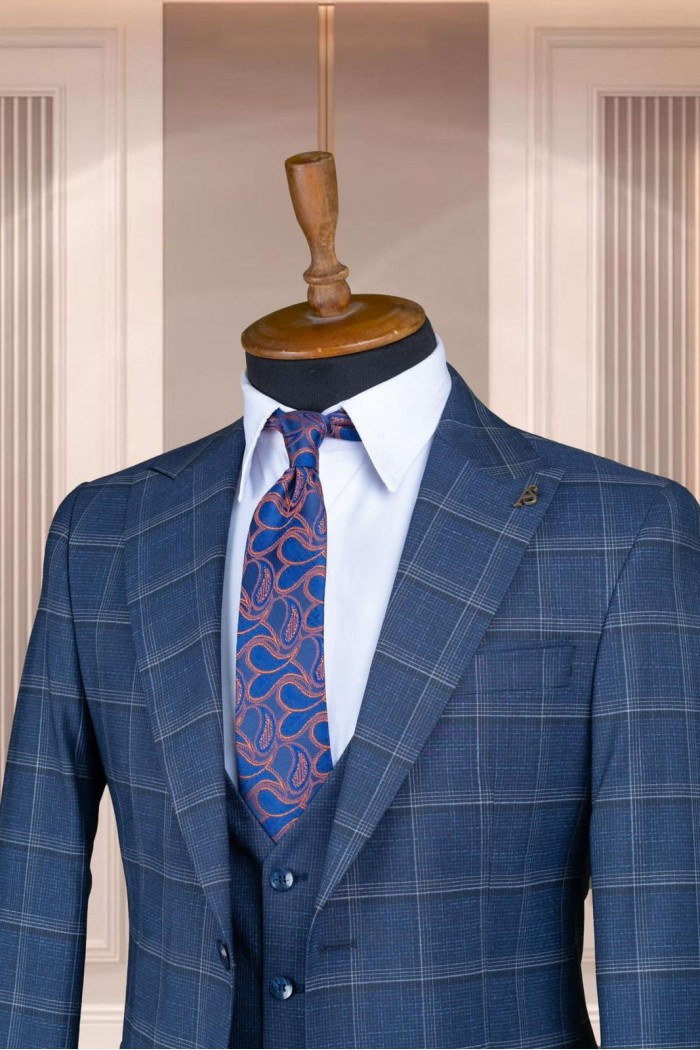 Alfa Suit Slim Fit Açık Gri Düz Takım Elbise