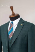 Alfa Suit Slim Fit Açık Gri Düz Takım Elbise