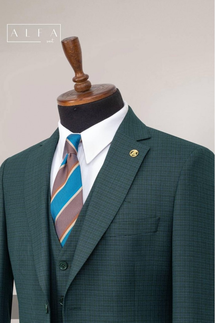Alfa Suit Slim Fit Açık Gri Düz Takım Elbise