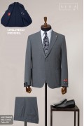 Alfa Suit Slim Fit Açık Gri Düz Takım Elbise