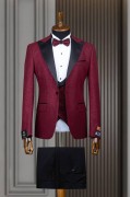 Alfa Suit Slim Fit Koyu Gri Düz Takım Elbise