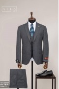 Alfa Suit Slim Fit Açık Gri Düz Takım Elbise