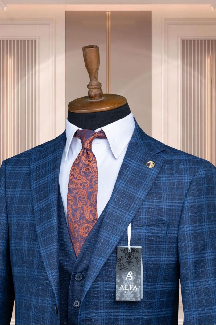 Alfa Suit Slim Fit Açık Gri Düz Takım Elbise