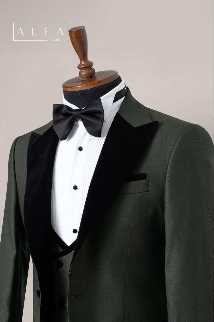 Alfa Suit Slim Fit Koyu Gri Düz Takım Elbise