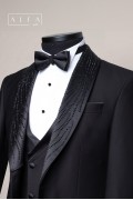Alfa Suit Slim Fit Koyu Gri Düz Takım Elbise