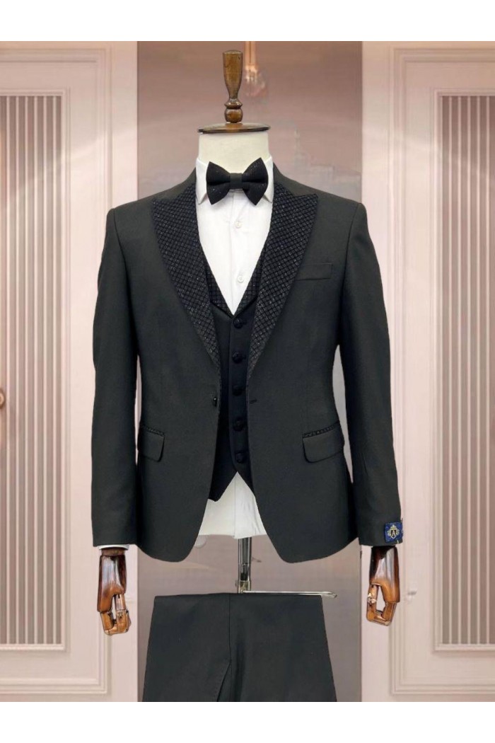 Alfa Suit Slim Fit Açık Gri Düz Takım Elbise