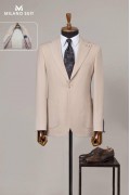 Alfa Suit Slim Fit Açık Gri Düz Takım Elbise