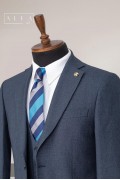 Alfa Suit Slim Fit Açık Gri Düz Takım Elbise