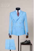 Alfa Suit Slim Fit Açık Gri Düz Takım Elbise