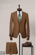 Alfa Suit Slim Fit Açık Gri Düz Takım Elbise
