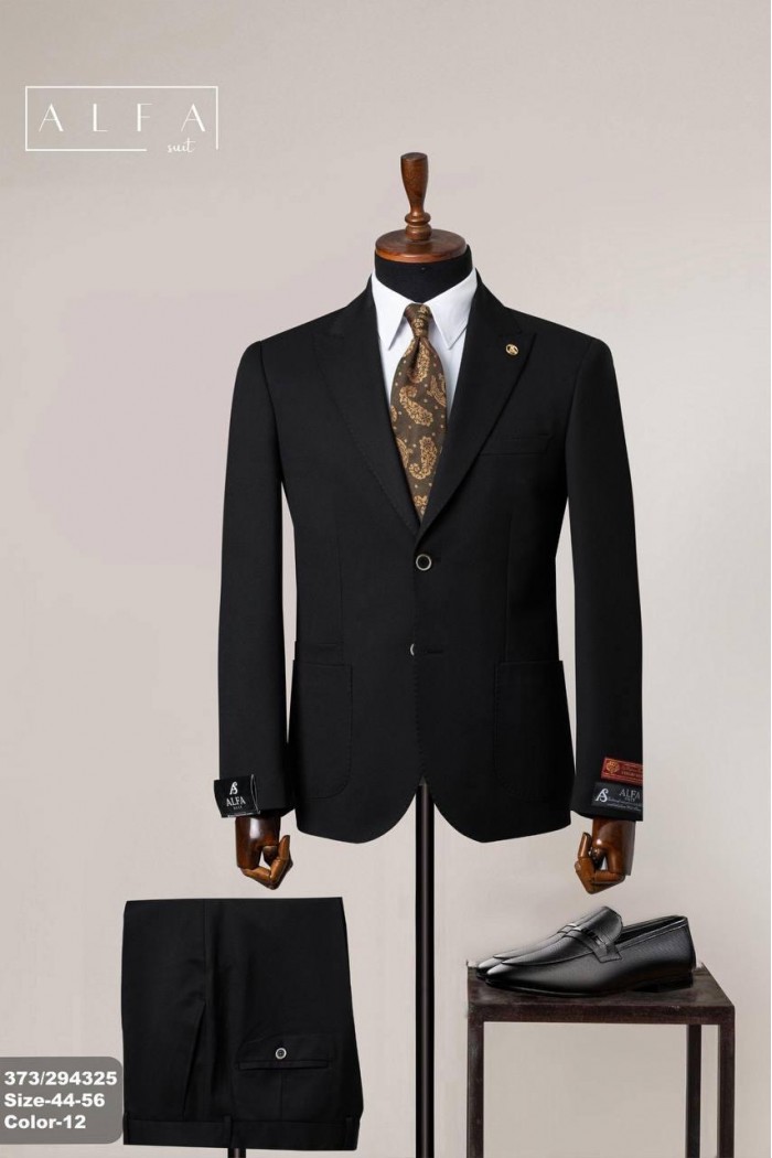 Alfa Suit Slim Fit Açık Gri Düz Takım Elbise