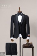 Alfa Suit Slim Fit Açık Gri Düz Takım Elbise