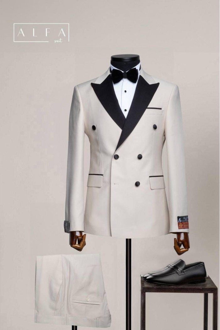 Alfa Suit Slim Fit Açık Gri Düz Takım Elbise
