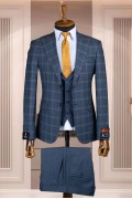 Alfa Suit Slim Fit Açık Gri Düz Takım Elbise