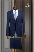 Alfa Suit Slim Fit Koyu Gri Düz Takım Elbise