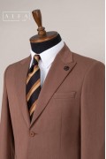 Alfa Suit Slim Fit Açık Gri Düz Takım Elbise