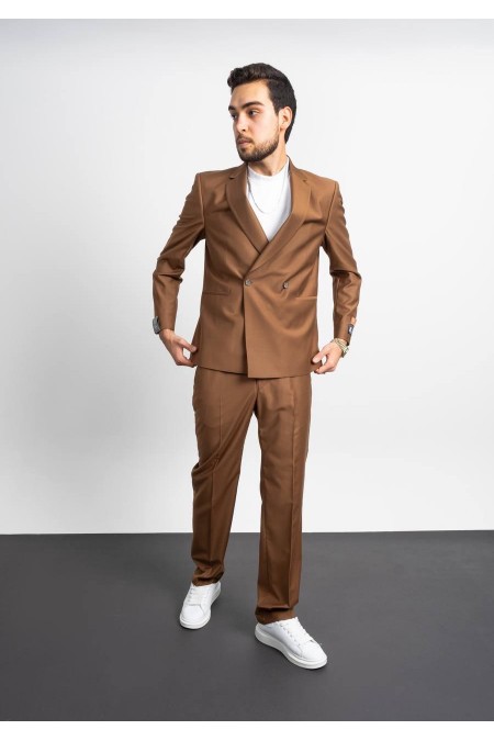 Alfa Suit Slim Fit Açık Gri Düz Takım Elbise