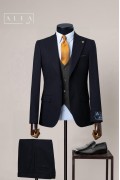 Alfa Suit Slim Fit Açık Gri Düz Takım Elbise
