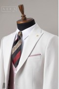 Alfa Suit Slim Fit Açık Gri Düz Takım Elbise