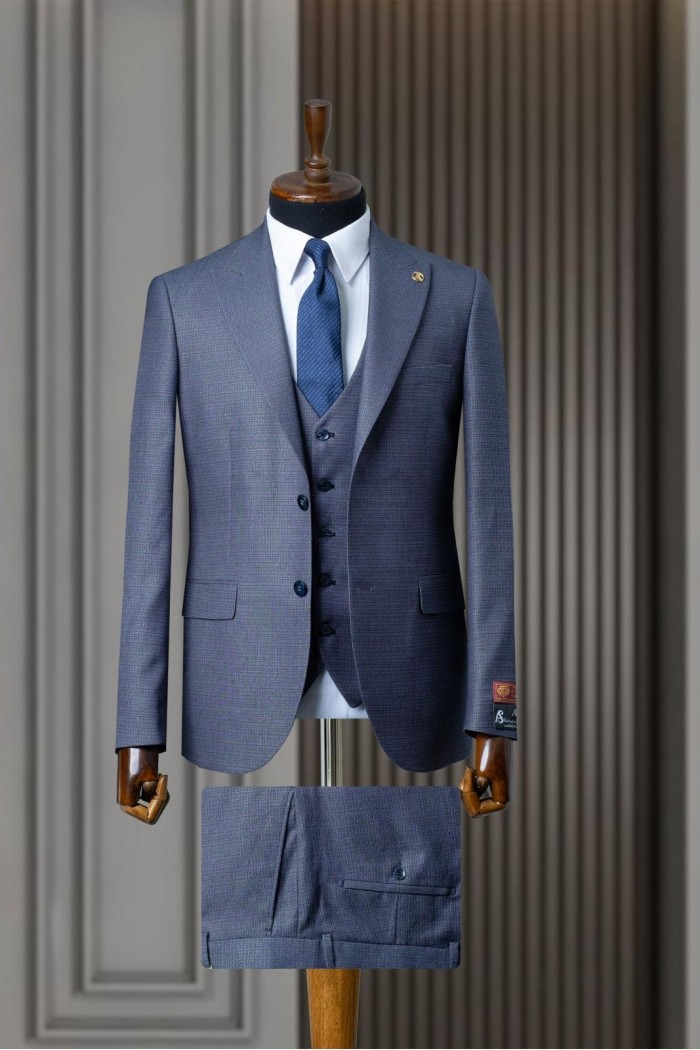 Alfa Suit Slim Fit Koyu Gri Düz Takım Elbise