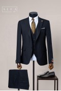 Alfa Suit Slim Fit Açık Gri Düz Takım Elbise