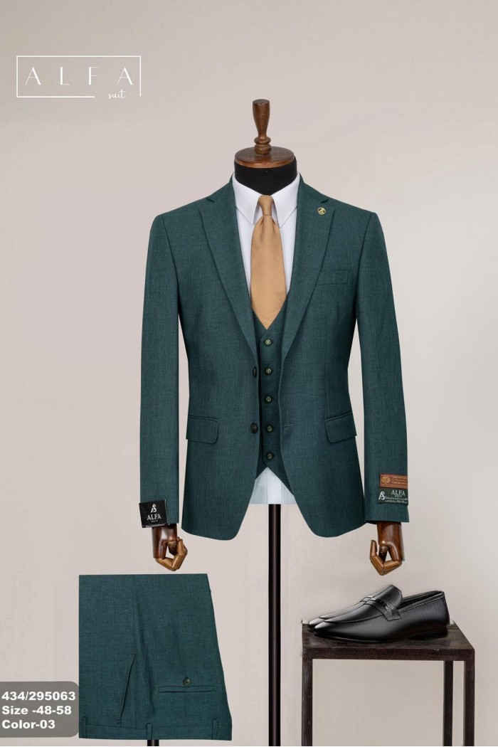 Alfa Suit Slim Fit Açık Gri Düz Takım Elbise