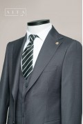 Alfa Suit Slim Fit Açık Gri Düz Takım Elbise
