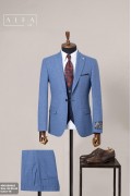 Alfa Suit Slim Fit Açık Gri Düz Takım Elbise