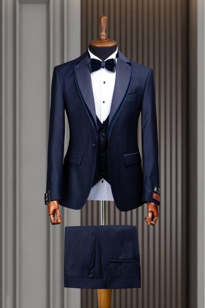 Alfa Suit Slim Fit Koyu Gri Düz Takım Elbise